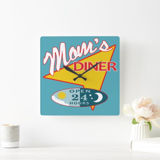 マムズダイナー スクエア壁時計 (ホーム)