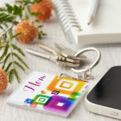 マムズフォト抽象デザインキーチェーン キーホルダー (正面右)