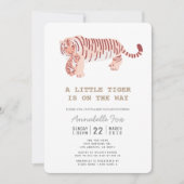 マムタイガー男女兼用カッブ赤ちゃんシャワーカード 招待状 (正面)
