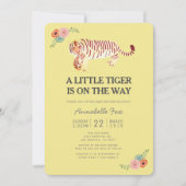 マムタイガー運クブイエローベイビーシャワー招待状 招待状 (正面)