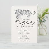 マムタイガー&カッブクリームジェンダーニュートラル赤ちゃんシャワー 招待状 (スタンド正面)