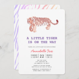 マムタイガー&カッブネオンカラーズベビーシャワー招待状 招待状
