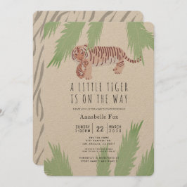 マムタイガー&クブクラフト紙ベビーシャワー招待状 招待状