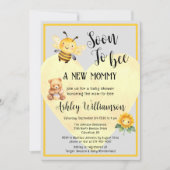 マムツビーハニーベアーベビーガールシャワー招待状 招待状 (正面)