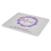 マムパープかわいらしルアンドブルーフローラリース カッティングボード (角)