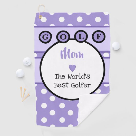 マムパープルと薄紫とストライプ水玉模様 ゴルフタオル (インサイチュ)