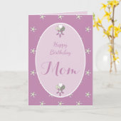 マムパープルフローラみすぼらしいシックな誕生日 カード (黄色い花)