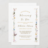 マムビーガーデンパーティー野花ベビーシャワー 招待状 (正面/裏面)