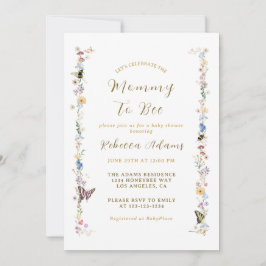 マムビーガーデンパーティー野花ベビーシャワー 招待状