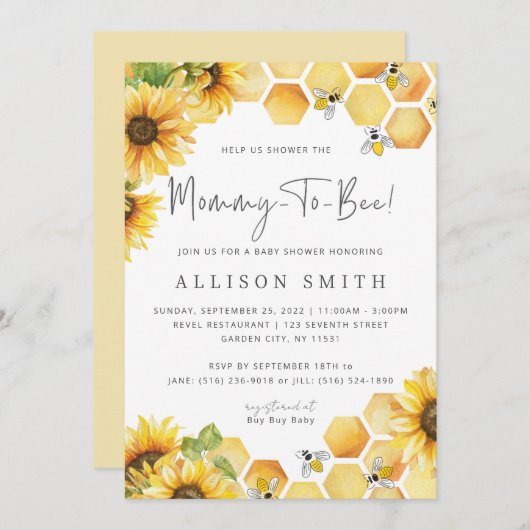 マムビーベイビーシャワー招待状 招待状 (正面/裏面)