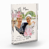 マムピンクフローラ金ゴールド幾何学ハート形 フォトブロック (左)