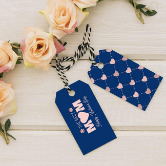 マムピ最高のンクのハートパターンの評価 ギフトタグ