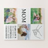 マムファミリーフォトコラージュモダンタイポグラフィ ジグソーパズル (横)