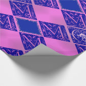 マムファンシー文字イン青と紫の包装紙 ラッピングペーパー (角)