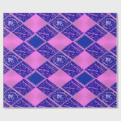 マムファンシー文字イン青と紫の包装紙 ラッピングペーパー (フラット)