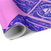 マムファンシー文字イン青と紫の包装紙 ラッピングペーパー (ロールコーナー)