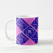 マムファンシー文字イン青と紫 コーヒーマグカップ (左)