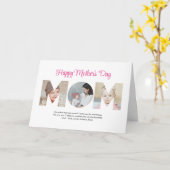 マムフォトコラージュ切り出しマザーズデイ誕生日 カード (黄色い花)