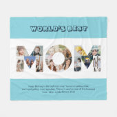 マムフォトコラージュ切り出しマザーズデイ誕生日 フリースブランケット (正面(横))