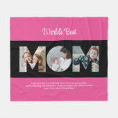 マムフォトコラージュ切り出しマザーズデイ誕生日 フリースブランケット (正面(横))