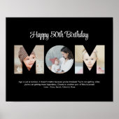 マムフォトコラージュ切り出しマザーズデイ誕生日 ポスター (正面)