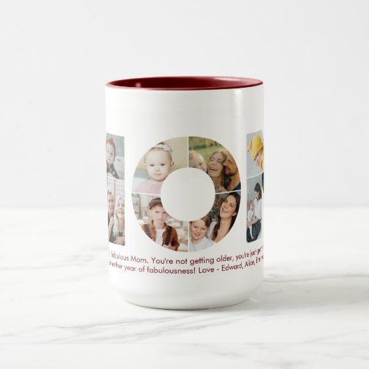 マムフォトコラージュ切り出しマザーズデイ誕生日 マグカップ (中央)