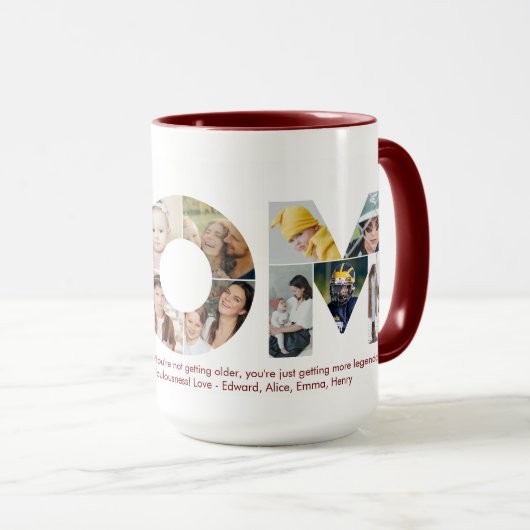 マムフォトコラージュ切り出しマザーズデイ誕生日 マグカップ (正面右)