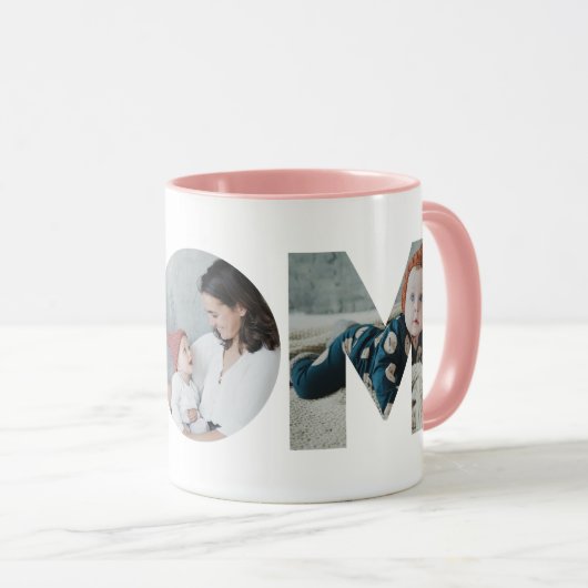 マムフォトコラージュ切り出しマザーズデイ誕生日 マグカップ (正面右)