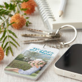 マムフォトスカイブルー文字 キーホルダー (正面右)