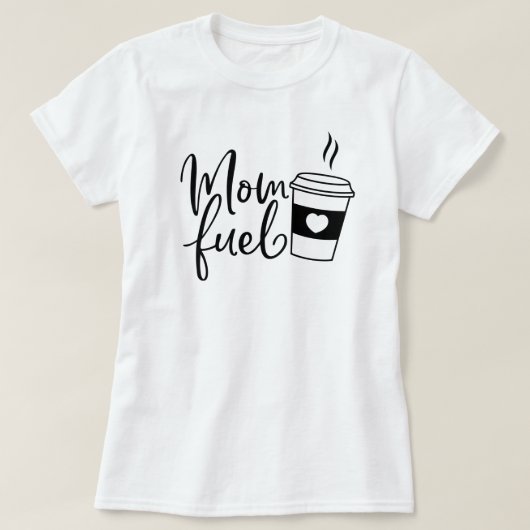 マムフューエルコーヒーカップハート Tシャツ (デザイン正面)