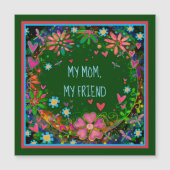 マムフレンドかわいらしフローラハートグリーン磁気カード (正面)