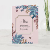 マムブルーとエレガント金ゴールドカラフル葉の カード (正面)