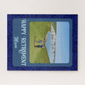 マムブルーパーソナライズされたにとって幸福な退職祝い ジグソーパズル (横)