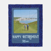 マムブルーパーソナライズされたにとって幸福な退職祝い フリースブランケット (正面)
