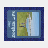 マムブルーパーソナライズされたにとって幸福な退職祝い フリースブランケット (正面(横))