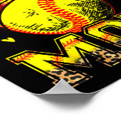 マムヘッドバンドヒョウのソフトボールマザーズDay Mam ポスター (角)