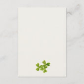 マムベイビーシャワー用かわいいラッキーシャムロックアドバイス エンクロージャーカード (裏面)