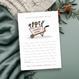 マムベイビーシャワー用かわいい赤面フローラカートアドバイス エンクロージャーカード
