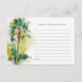 マムベイビーシャワー用の熱帯パームツリーズアドバイス エンクロージャーカード (正面)
