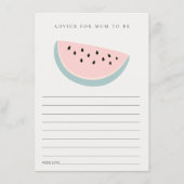 マムベイビーシャワー用の私たちの小さなピンクのメロンアドバイス エンクロージャーカード (正面)