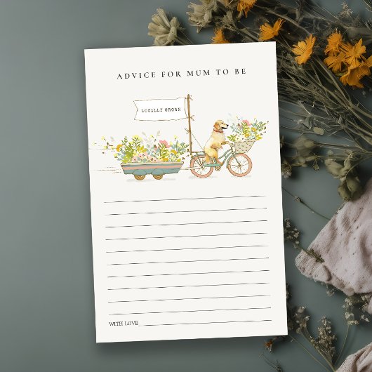 マムベイビーシャワー用ゴールデンレトリバーフローラアドバイス