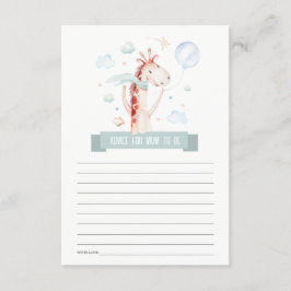 マムベイビーシャワー用サファリキリンアドバイス エンクロージャーカード