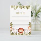 マムベイビーシャワー用トロピカルサファリアドバイス エンクロージャーカード (スタンド正面)