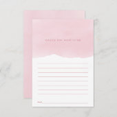 マムベイビーシャワー用ピンクの水彩アドバイス エンクロージャーカード (正面/裏面)
