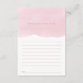 マムベイビーシャワー用ピンクの水彩アドバイス エンクロージャーカード (正面)