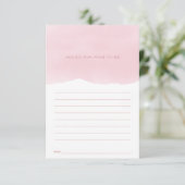 マムベイビーシャワー用ピンクの水彩アドバイス エンクロージャーカード (スタンド正面)