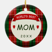 マムホリデープレイドクリスマスギフトオーナメント セラミックオーナメント (裏面)