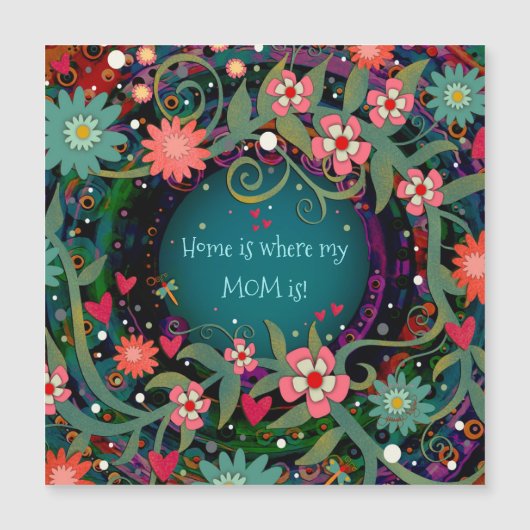 マムホーム引用文かわいらしフローラハートm磁気カード (正面)