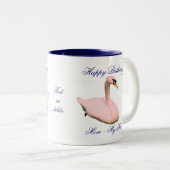 マムマイヒーロー誕生日スワンパーソナライズされたン ツートーンマグカップ (正面右)