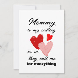 マムマザーズおもしろいデイ引用文赤ピンクハートカード 招待状